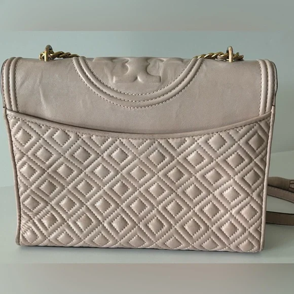 TORY BURCH Fleming Shell Pink Leather Convertible Shoulder Bag $498+ - Picture 6 of 12